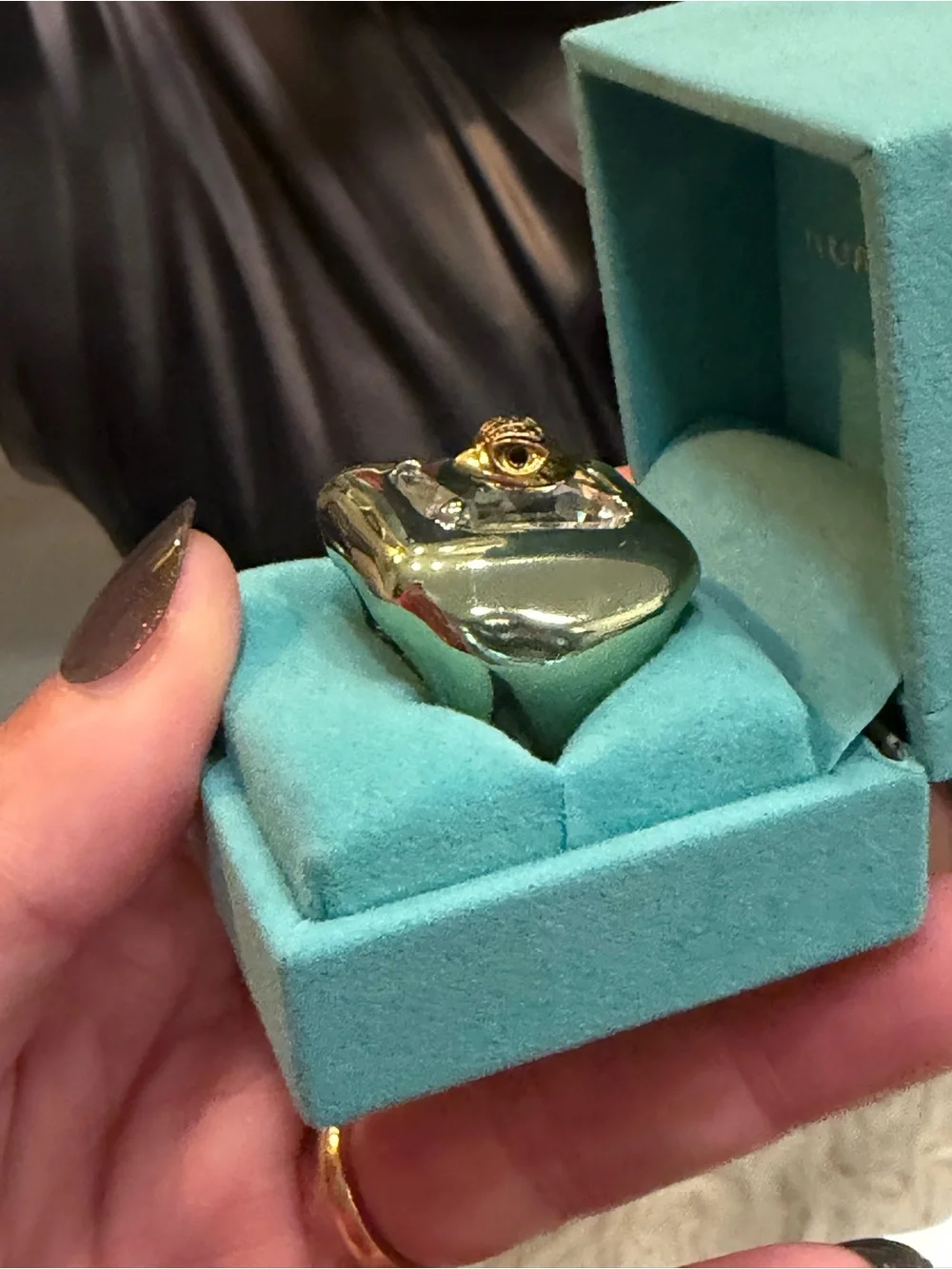 Kurt Geiger Gold-tone Dome Ring with Heart Accent 6.5-7